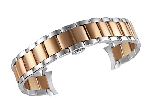 Watch Bracelets High-End Stainless Steel Solid Links Curved End
