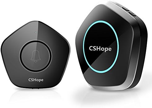Wireless Doorbell, CSHope Waterproof Door Chime and Push Button Operating at 900 Feet Range with 36 Melodies, 4 Level Volume, CD Quality Sound and LED Flash