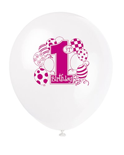 30,5 cm Latex Rosa Luftballons Ballons zum 1. Geburtstag, 8 Stück - 4