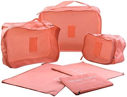 YTHXMXSZ 6 Pcs/Set Square Travel Luggage Storage Bags Clothes Organizer Pouch Case
