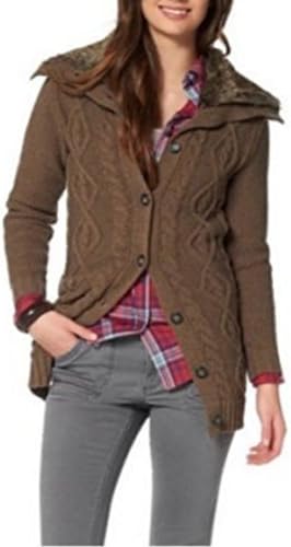 Flaslights Cardigan With Faux Fur Brown, 32/34