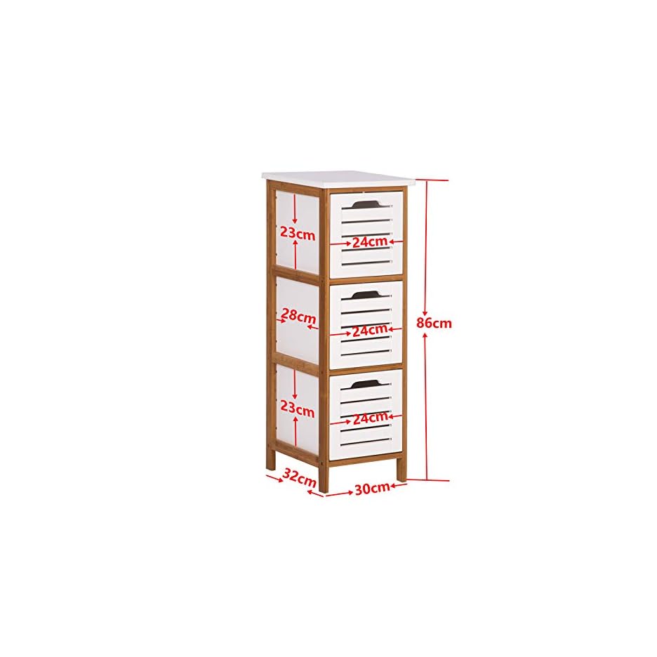 eSituro SBP0013 Badschrank Beistellschrank Schubladenkommode Organizer