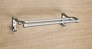 FORTUNE 24 INCH Stainless Steel Towel Rack Cum Towel Bar | Bathroom Towel Rod Holder | Wall Mounted Hand Towel Rail for Kitchen and Washroom | Towel Hanger | Towel Stand | Bathroom Accessories