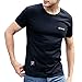 Produktbild TWISFER Herren Rundhals T-Shirt Kurzarm Brief Druck Casual Tee Sweatshirt Mode Blusen Streetwear Sportlich Sommerkleidung Sommer Tops