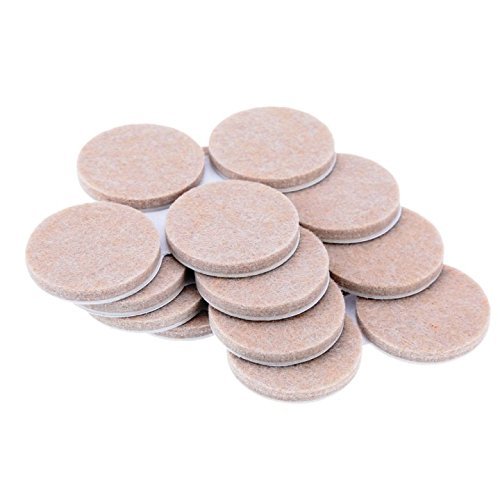MerriwayBH01174 (30 Pcs) Thick Self Adhesive Round Heavy Duty Felt Pads, Beige 12mm (1/2 inch) x 4mm - Pack of 30 Pieces