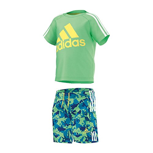 Boys adidas Baby Boys Beach T-Shirt And Short Set in Green - 0-3m
