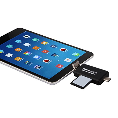 ricorich 3 in 1 USB Typ C SD/micro SD/TF Card Reader mit USB Stecker & Micro-USB Stecker, Micro USB OTG & USB zu usb-c Adapter für Apple MacBook, mehr Typ C Geräte, Smartphones/Tablets mit OTG Funktion, PCS und Notebooks –-Schwarz - 3
