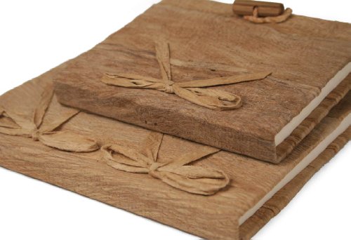 Bark Notizbuch handgefertigt Natur Small, blanko Seiten (17cm x 13cm x 2cm) - 4