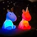 Produktbild Einhorn Nachtlicht, LED Licht mit Farbwechsel, Märchen, Magisch, Kinder Nacht Lampe, Baby Kinderzimmer Lampe mit Timer (Weiß Rosa)