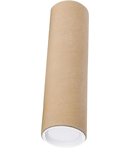 APLI Cardboard Document Tube With Plastic Caps | 40x430x460mm, For A3/A2 Posters, Drawings, Maps
