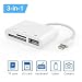 Produktbild SD Card Reader, 3 in 1 Lightning to USB Camera Connection Kit Memory Card SD/TF Card Reader, Trail Game Camera SD Card Reader, Lightning to USB 2.0 Female OTG Adapter Cable for iPhone and iPad series