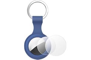 AXFEE Etui ochronne na AirTag, silikonowe etui na klucze AirTag z 2 szt. folii ochronnej, etui na AirTag, etui kompatybilne z Apple Airtag, uchwyt Airtag (nie zawiera Airtag)