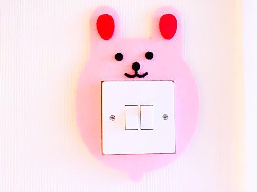 London Golden Swan Super Cute Bunny Rabbit Light Switch Sticker, Premium Quality Felt Material, Must Have For All Rabbit Loving Kids! Children Boys Girls Bedroom Nursery Decor! (Yellow)