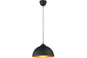 RL LIVE YOUR LIGHT Reality Leuchten lampa wisząca Jimmy, 1 x E27 bez żarówki, średnica 31 cm, na zewnątrz czarna, wewnątrz złota, R30121002