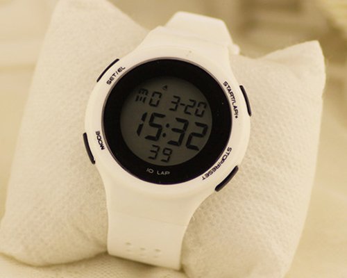 DSstyles reloj digital reloj deportivo relojes para las niñas con luz de cronógrafo de alarma - blanco