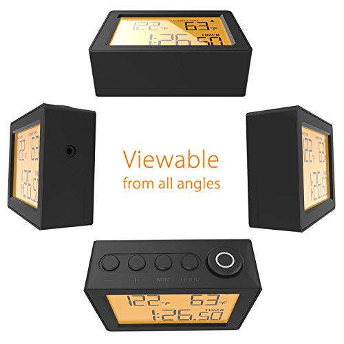 CAPPEC Präzises schnelles digitales Thermometer für Ofen Smoker Grill BBQ Räucherofen mit großem LCD Display und integrierter Alarm- und Stoppuhr-Funktion - 3