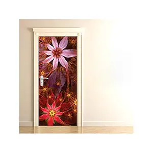 PAPER PLANE DESIGN Door Wallpaper Sticker Self Adhesive Multicolour Design50 (91 cm X 213 cm)