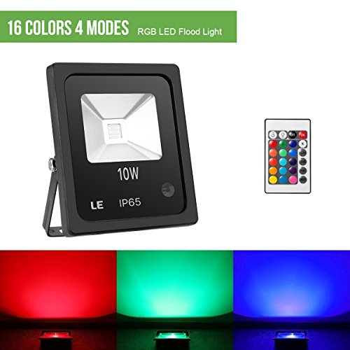 LE 10W RGB Fluter Mit Fernbedienung Stecker 16 Farben und 4 Modi, Wasserdicht, Europäischer Stecker, LED Flutlicht Weihnachten Garten Deko Auffahrt Garage Beleuchtung - 2