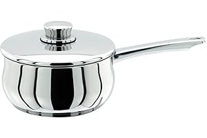 Stellar Classic 18cm Stainless Steel Saucepan with Lid, 1.7 Litre Capacity, Induction Ready, Oven Safe, Dishwasher Safe