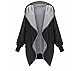 Produktbild hippolo Damen Zip Up lang Kapuzen lose Strickjacke Top Jacke Coat schwarz schwarz XL