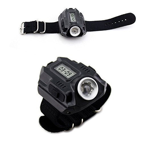 Preisvergleich Produktbild Armbanduhr Taschenlampe Taschenlampe, Rasse (begriffsklärung) ® Portable LED Armbanduhr Taschenlampe Taschenlampe Licht USB aufladbare Taschenlampe mit Kompass
