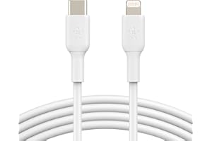 Belkin BoostCharge kabel USB C do Lightning do szybkiego ładowania 1 m, certyfikat MFi, kabel do ładowania iPhone'a, ładowarka Apple, kabel USB C, szybkie ładowanie dla iPhone'a 14, iPhone'a 13, biały