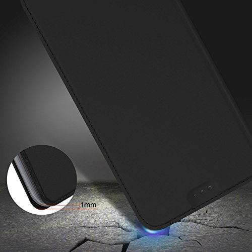 Cubot Note Plus (2017) Cover, KuGi Slim Flip Cover Custodia per Cubot Note Plus (2017) Smartphone (Flip Series - Nero)