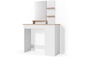 Vicco tavolo da toeletta Julia, Bianco/Sonoma/Sonoma, 90 cm