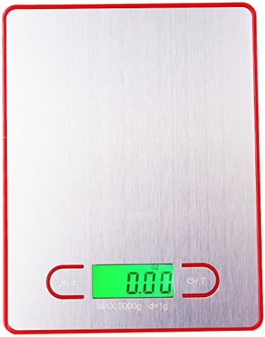 ZHISHAN Digital Food Scale Kitchen Scales Nutritional Electronic Weight Watchers Cooking Steelyard with Backlight LCD Display Stainless Steel Panel Accurate Gram 5000g 0.1oz/1g (ZSC310R)