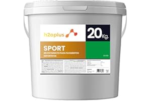h2oplus Pintura para Pistas Deportivas y Pavimentos Deportivos Sport Verde 20Kg · Producto Natural 100% en Base Agua, SIN Olor a Disolventes Químicos · Ideal para Pistas de Pádel/Tenis/Frontón