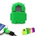 Produktbild KRS A1 Grün - USB OTG Robot - otg Adapter Micro-USB-Stecker Typ B / USB-Kupplung Buchse Typ A OTG Android Roboter Robot -USB Adapter für Samsung Galaxy J5 A3 A5 A7 (2016) Huawei Ascend Mate Mate 2 P6 P6S Samsung Galaxy S2 I9100 I9105P S3 I9300 I9305 Note Sony Xperia Z1 L39h Z1f Honami Mini Compact ZL L35i Tablet Z Huawei MedisPad Honor 6 7