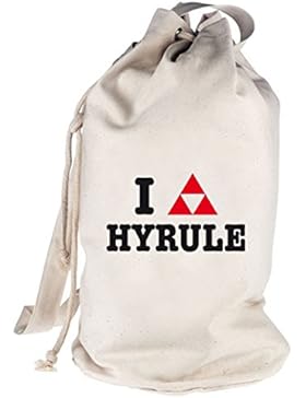 Shirtstreet24, I LOVE HYRULE, Gamer bedruckter Seesack Umhängetasche Schultertasche Beutel Bag
