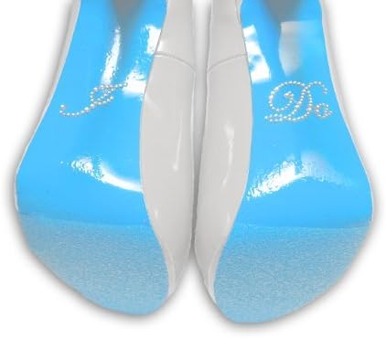 I Do Rhinestone Sticker with Blue Colored Shoe Sole Kit - Slip Resistant Cover for Women's Heels - 2 Different Blues