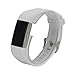 Produktbild Pinhen Fitbit Charge 2 Armband TPE Silikon Einstellbare Ersatz Sport Band Bracelet für Fitbit Charge2 HR+ Smartwatch Fitness Band (White)