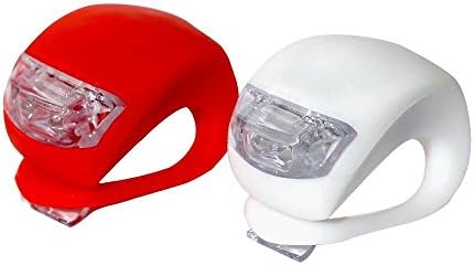 iQualTech High Quality Set of 2 Dual-LED Super Bright Bike Lights, 1 Red (Rear) + 1 White (Front) for Safety - Fits all sized Handlebars and Installs in Seconds! 3 Settings: Rapid Flashing, Slow Flashing, Constant Light