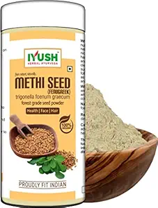 IYUSH Herbal Ayurveda Organic Methi Powder for Hair Growth | Methi Powder for Eating | Fenugreek Powder for Face | Fenugreek Powder for Hair | 100gm