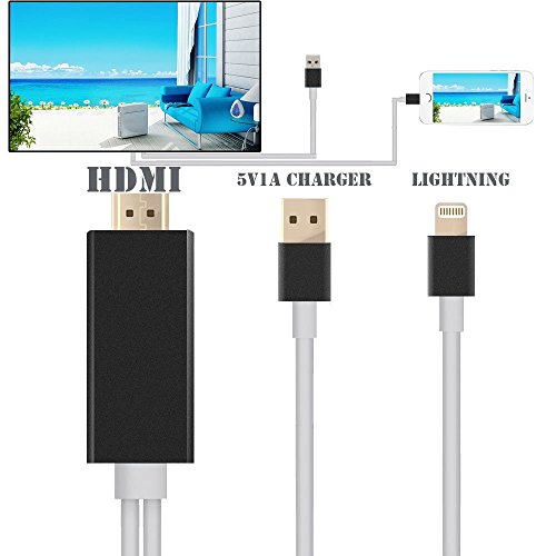 Eximtrade HDMI Kabel MHL Lightning 1080P Stecker Konverter Adapter 2m f¨¹r Apple iPhone 5/5s/6/6s/6 Plus/6s plus