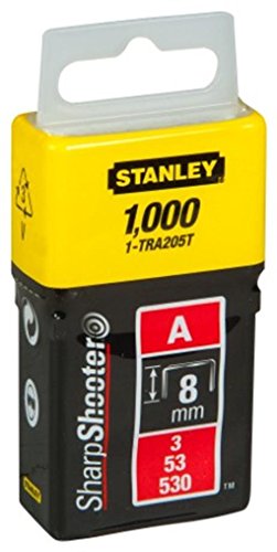 Stanley Klammern Typ A 8 mm, Klammern aus Runddraht für Elektro- und Handtacker Typ A, 5000 Stück, 1-TRA205-5T - 2