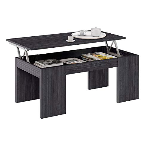 Habitdesign Granada B3 Mesa de Centro, Madera contrachapada, Gris Ceniza