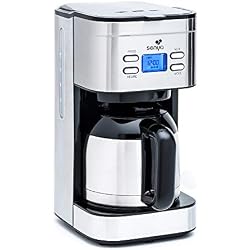 Senya Cafetière Programmable Isotherme Acier Inoxydable Hot Coffee Sélecteur D'Arômes V2, 1.2 liters, INOX