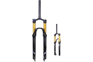 Hapihom 26/27.5/29 Mountainbike Air Suspension Fork, Adjustable Bicycle Boost Fork, 120mm Aluminium Alloy Fork Suspension Lock, Mountain Bike Fork Rebound Adjustment, Air Supension Front Fork 27.5"