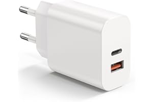Bouge USB C Ladegerät, 20W PD QC3.0 Netzteil Ladestecker Kompatibel mit iPhone 15/14/13/12/11 Pro Max Mini SE X XR iPad Galaxy S22 S21 S20, Schnellladegerät mit 2 Anschlüssen (2er Pack)