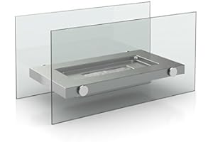 SOHLER BY EUROTRADE W Gr8 Garden Bio ethanol fireplace Free Standing Indoor Outdoor Stainless Steel Glass Portable Camping Table Top Fire Burner Flame Heater
