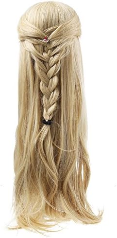 LOAVER Long Wavy Hair Wig Synthetic Curly Wig with Bang Heat Resistant Blonde Wigs for Women