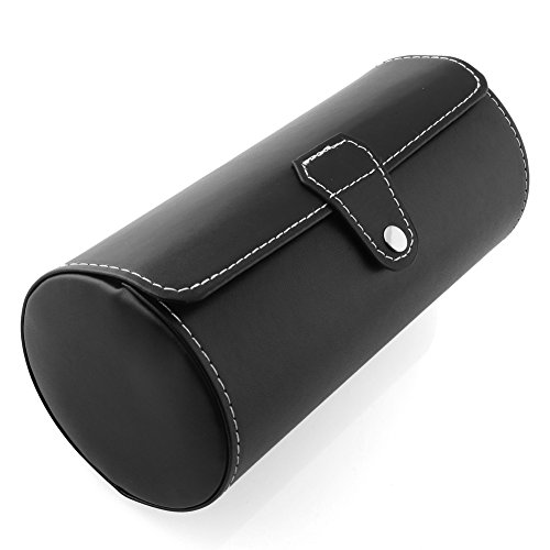 Uhrenbox Leder für 3 Uhren Uhrenkoffer Uhrenkasten Schwarz Uhren Schatulle Armbanduhr Box - 7