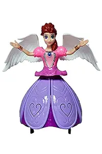 Popsugar Musical Bump and Go Dancing Princess Fairy with Flasing Lights Plastic Toy for Kids (Multicolor) (THLD-131A)