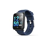 Ocamo Smartwatch mit Farbdisplay, 1,3 Zoll (1,3 Zoll), Blutdruck-Herzfrequenz-Monitor, IP67, wasserdicht, für Sport und Fitness blau