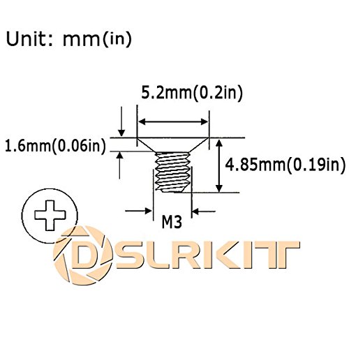 DSLRKIT M3 x 5mm Flat Head Screw for 2.5″ Hard Drive Hot Swap Caddy TRAY SSD HDD (pack of 100) - 2