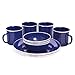 Produktbild 12-teiliges Emaille Dinner Set OCP-ENDS-D 12-tlg. Picknick Set - für 4 Personen - Teller - Schälchen - Becher - Besteck - Reise-Set
