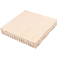 Rdexp 15 x 15 cm vierge 5 mm d'épaisseur Planche en bois brut brut Naturel Tilleul Feuilles pour bois DIY Craft Carving à modeler Lot de 5